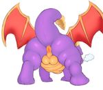  all_fours anus balls barefoot big_butt butt dragon feral horn looking_at_viewer looking_back male nude presenting presenting_anus presenting_hindquarters purple_eyes solo spyro spyro_the_dragon standing thick_thighs video_games wings zackary911 