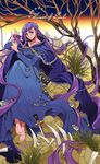  absurdly_long_hair barefoot desert dress fire_emblem fire_emblem:_fuuin_no_tsurugi gem grass holding jewelry long_hair looking_at_viewer purple_hair sofiya solo tsuko_(25mnts) very_long_hair 