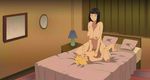  animated bed bedroom black_hair blonde_hair boruto:_naruto_next_generations bouncing_breasts cheating closed_mouth cowgirl_position eyes_closed girl_on_top hyuuga_hinata incest lamp mirror mother_and_son naruto on_bed open_mouth short_hair uzumaki_boruto whiskers 