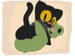  2017 amphibian anus blush cat drooling feline female frog google google_doodle halloween holidays looking_at_viewer magic_cat_academy mammal momo_(google) pussy saliva sex tribadism vono yellow_eyes 