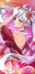  artist_name bad_id bad_pixiv_id blush breasts choker eyebrows_visible_through_hair gloves grey_eyes highres large_breasts league_of_legends lee_seok_ho long_hair looking_at_viewer parted_lips signature silver_hair sona_buvelle sweetheart_sona twintails white_gloves 