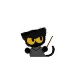  2016 ambiguous_gender animated cat feline halloween holidays magic mammal momo_(google) solo unknown_artist wand yellow_eyes 