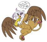  2017 avian beak feathered_wings feathers female friendship_is_magic gilda_(mlp) gryphon multi_nipple my_little_pony nipples paws pussy simple_background solo sorcerushorserus spread_legs spreading white_background wings 