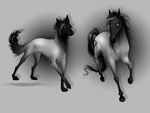 alaiaorax ambiguous_gender black_hair black_nose blue_eyes digital_media_(artwork) equine hair hooves horse mammal no_sclera paws simple_background standing 