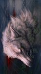  2015 alaiaorax ambiguous_gender canine chain digital_media_(artwork) feral fur mammal no_sclera solo white_fur wolf yellow_eyes 