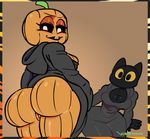  animated big_butt black_sclera bounce breast_jiggle breasts butt butt_jiggle cat cloak clothing feline female flora_fauna food fruit google google_doodle looking_back magic_cat_academy mammal momo_(google) not_furry_focus plant pumpkin pussy short_stack thick_thighs wolftang yellow_sclera 