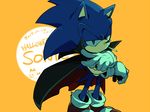  2017 aimf0324 anthro black_nose cape clothing costume english_text footwear gloves green_eyes half-closed_eyes halloween hedgehog holidays male mammal solo sonic_(series) sonic_the_hedgehog text video_games 