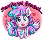  2017 anibaruthecat anthro anthrofied blush clothed clothing equine female flurry_heart_(mlp) friendship_is_magic hair hi_res horn long_hair looking_at_viewer mammal multicolored_hair my_little_pony open_mouth solo text two_tone_hair winged_unicorn wings young 
