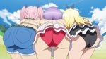  10s 3girls animated animated_gif ass beach bikini blonde_hair isurugi_mio mamiya_yumi mm! multiple_girls pink_hair purple_hair sky swimsuit yuuno_arashiko 