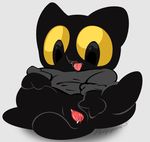  anthro black_fur cat clitoris clothing feline female fur google google_doodle halloween holidays magic_cat_academy mammal momo_(google) open_mouth polygon5 presenting pussy short_stack simple_background slime solo tongue tongue_out wet white_background yellow_eyes 