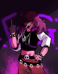  2019 anthro chokaso_(artist) clothed clothing deltarune digital_media_(artwork) female hair mammal middle_finger reptile scalie simple_background solo susie_(deltarune) video_games 
