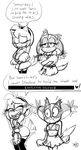  &lt;3 amy_rose anthro badger black_and_white blush censor_bar crossed_arms dialogue english_text eyelashes eyes_closed female half-closed_eyes hedgehog humor mammal monochrome mustelid open_mouth shaking signature smile sonic_(series) sonic_boom speech_bubble sticks_the_jungle_badger surprise text trembling yotomoe 