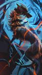  2016 alaiaorax ambiguous_gender canine digital_media_(artwork) feral fur horn hybrid mammal solo 