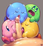  2015 alien ball_suck balls blush collaborative_fellatio cum cum_everywhere erection faceless_male fellatio first_person_view gangbang group group_sex hi_res human humanoid_penis kirby kirby_(series) larger_male licking male male/male male_pov mammal messy multi_fellatio multiple_oral nintendo not_furry open_mouth oral penis penis_lick sex size_difference smaller_male sucking tongue tongue_out torrentialkake video_games waddling_head 