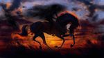  2016 alaiaorax day detailed_background digital_media_(artwork) duo equine feral hooves horse human mammal outside sky 