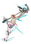  armor full_body looking_at_viewer male_focus official_art red_hair saga_soraya simple_background solo weapon xenoblade_(series) xenoblade_2 yuuou_(xenoblade) 
