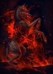  2016 alaiaorax canine digital_media_(artwork) feral fire fur grey_fur mammal pawpads paws simple_background smile solo standing wolf 