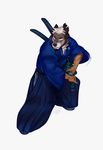  2017 alloy_(character) anthro biped black_fur black_hair black_nose canine chest_tuft clothing colored eyebrows facial_hair fur grey_fur grey_hair hair halloween hi_res holidays japanese_clothing kimono male mammal melee_weapon muscular muscular_male poised samurai scar simple_background smaller_version_at_source snacknite solo standing sweat sword teeth tuft weapon white_fur wolf 