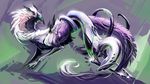  2016 alaiaorax ambiguous_gender claws digital_media_(artwork) dragon duo eastern_dragon feral fur purple_fur 