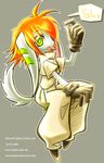  2006 anthro basset_hound canine clothed clothing dog english_text female freedom_planet gloves hair mammal milla_basset orange_eyes orange_hair sitting solo text video_games watermark ziyoling 