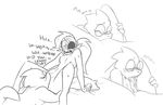  alphys anthro black_and_white cunnilingus eye_patch eyewear female female/female fish glasses lizard marine monochrome monster nipple_piercing nipples oral piercing pixylbyte ponytail reptile scalie sex tongue_sex undertale undyne vaginal video_games 