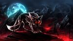  2017 alaiaorax ambiguous_gender canine cybernetics cyborg detailed_background digital_media_(artwork) feral fox machine mammal moon night outside paws red_eyes sky solo 