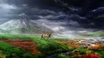 2017 alaiaorax ambiguous_gender day detailed_background digital_media_(artwork) equine feral grass horse mammal outside sky solo 