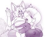  &lt;3 anthro big_breasts blush breasts camel_toe clothed clothing commission-mission duo female female/female hedgehog hug huge_breasts makeup mammal monochrome smile tight_clothing voluptuous 