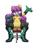  2017 anthro areola boots breasts clothed clothing ear_piercing female footwear fur gloves green_eyes hair herpestid leggings legwear mammal microphone mina_mongoose mongoose navel nipples open_mouth partially_clothed piercing purple_hair pussy simple_background singing sonic_(series) squish_(artist) stool teeth tongue white_background yellow_fur 