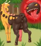  anal anus balls beast_(disambiguation) butt digital_media_(artwork) feral girafarig internal male masturbation monster nintendo penis pok&eacute;mon pok&eacute;mon_(species) self_fuck tail_masturbation video_games 