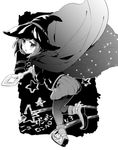  blazer cape danganronpa greyscale hat jacket leg_up miduki_toya monochrome new_danganronpa_v3 open_mouth pantyhose pleated_skirt school_uniform skirt staff translation_request witch_hat yumeno_himiko 