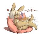  1girl artist_request brown_eyes furry made_in_abyss nanachi_(made_in_abyss) nude open_mouth rabbit solo white_hair 