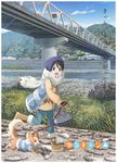  :d argyle argyle_sweater bag beanie black_hair blue_eyes boots bridge chikuwa_(yurucamp) coat denim dog dog_walking fingerless_gloves forest gloves grass hat highres hill house jeans key_visual knit_hat leash nature official_art open_clothes open_coat open_mouth pants river running rural saitou_ena scarf scenery short_hair smile snow_boots solo sweater text_focus translation_request tree under_bridge winter_clothes winter_coat yurucamp 