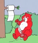  balls bear betweenthelions bill_(charmin) charmin cub cum cum_on_ground cum_on_hand cum_on_penis feral fur grass mammal mascot open_mouth outside penis red_fur solo tapering_penis toilet_paper tree white_fur young 