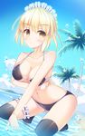  bikini fate/grand_order saber saber_alter swimsuits thighhighs umitonakai wet 