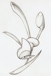  2012 3_fingers fakemaket gallade greyscale hi_res looking_at_viewer monochrome nintendo pencil_(artwork) pok&eacute;mon pok&eacute;mon_(species) sketch solo traditional_media_(artwork) video_games 