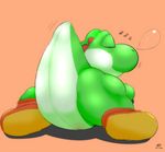  1girl 2017 blush cottontail dated eyes_closed female full_body highres lying mario_(series) no_humans on_stomach orange_background pussy red_footwear shoes simple_background sleeping solo spread_legs super_mario_bros. super_mario_world tail uncensored watermark yoshi zzz 