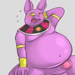  anthro balls belly blush bottomless cat champa clothed clothing cute_fangs dragon_ball dragon_ball_super dragon_ball_z erection feline grandschemetheme humanoid_penis long_ears male mammal moobs mostly_nude overweight overweight_male penis simple_background sitting slightly_chubby solo spread_legs spreading thick_thighs yellow_eyes 