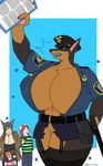  anthro big_breasts breasts canine cleavage clothed clothing doberman dobie_gray dog female huge_breasts mammal ohs688 police_officer wardrobe_malfunction 