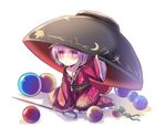  ball bowl frills japanese_clothes kimono long_sleeves looking_at_viewer marble miracle_mallet needle nga_(artist) purple_eyes purple_hair short_hair simple_background solo sukuna_shinmyoumaru touhou white_background wide_sleeves 