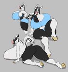  2017 all_fours anthro barely_visible_genitalia big_breasts biped black_fur black_hair black_tail blue_bottomwear blue_bra blue_clothing blue_eyes blue_panties blue_topwear blue_underwear bra breasts butt cleavage clothed clothing digital_media_(artwork) equine female fur grey_fur hair hi_res hooves horse huge_breasts hyper hyper_breasts kamilia long_hair looking_at_viewer looking_back mammal multicolored_fur multicolored_hair multicolored_tail multiple_poses nude panties pose pussy ritts sitting snout solo sports_bra standing subtle_pussy tan_hooves two_tone_fur two_tone_hair two_tone_tail underhoof underwear white_fur white_hair white_tail 