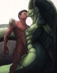  2017 anthro breasts duo female green_skin human human_on_anthro inkersod interspecies kissing male male/female male_penetrating mammal naga nipples nude penetration pussy pussy_juice reptile scalie sex snake vaginal vaginal_penetration 