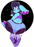  2017 alien alpha_channel big_butt blue_skin bracelet butt clothing ear_piercing female freckles hair hi_res huge_butt jewelry looking_back mammal not_furry piercing rear_view shirt simple_background sky smile solo star thick_thighs tillie_(vimhomeless) top transparent_background vimhomeless wide_hips 