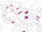  2017 blush breasts clitoris darkmirage duo feline female looking_at_viewer looking_pleasured mammal nipples pawpads penetration pussy restrained tentacle_sex tentacles vaginal vaginal_penetration 