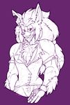  anthro beard commission-mission facial_hair hedgehog looking_at_viewer male mammal monochrome muscular muscular_male nipple_bulge notched_ear solo 