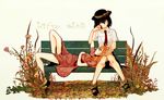  bench lying maribel_hearn multiple_girls plant touhou uranoyama usami_renko 