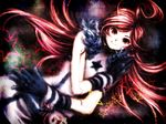  ahoge gloves long_hair red_eyes red_hair sf-a2_miki smile solo star striped striped_gloves venuspunk vocaloid 