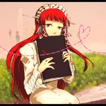  bad_id bad_pixiv_id gothic_lolita hairband lolita_fashion long_hair persona persona_3 red_eyes red_hair ribbon sketchbook solo sunplus yoshino_chidori 