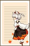  animal_ears azuki_akizuki geta hat inubashiri_momiji profile solo tengu-geta tokin_hat touhou walking wolf_ears 