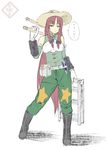  alternate_costume arm_warmers bad_id bad_pixiv_id belt boots braid breasts detached_sleeves gloves grey_eyes hat hong_meiling long_hair medium_breasts pants pliers raybar red_hair solo star sun_hat touhou twin_braids utility_belt very_long_hair 